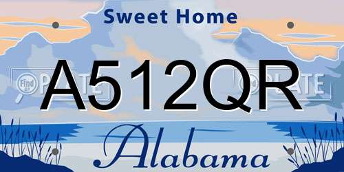 A512QR Alabama License Plate
