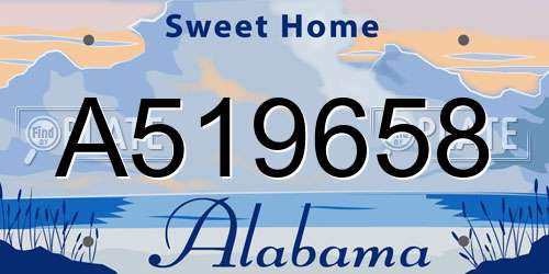A519658 Alabama License Plate