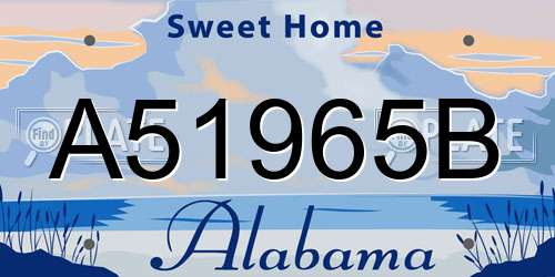 A51965B Alabama License Plate