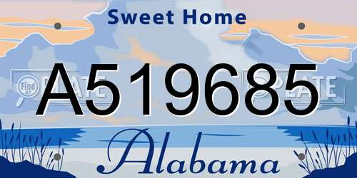 A519685 Alabama License Plate