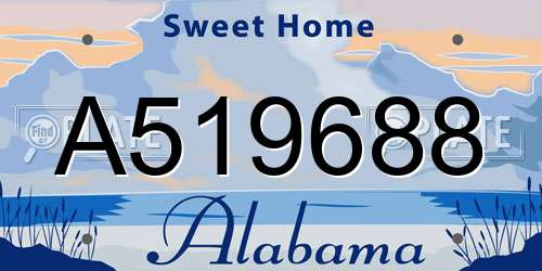 A519688 Alabama License Plate