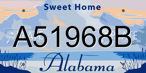 A51968B Alabama License Plate