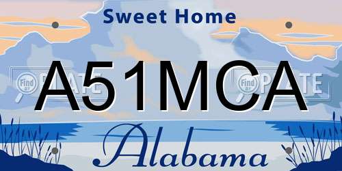 A51MCA Alabama License Plate