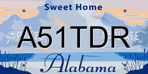 A51TDR Alabama License Plate