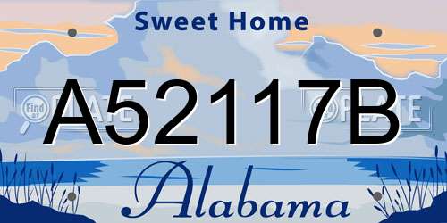 A52117B Alabama License Plate