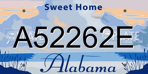 A52262E Alabama License Plate