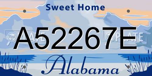 A52267E Alabama License Plate