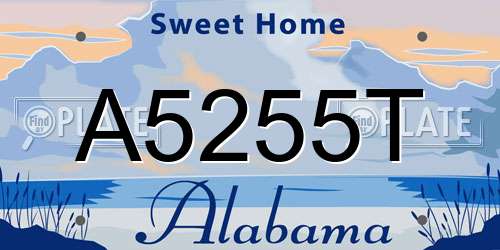 A5255T Alabama License Plate
