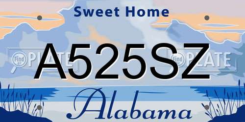 A525SZ Alabama License Plate
