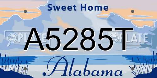 A5285T Alabama License Plate