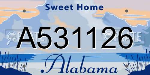 A531126 Alabama License Plate