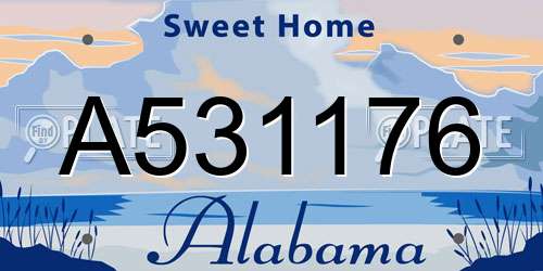A531176 Alabama License Plate