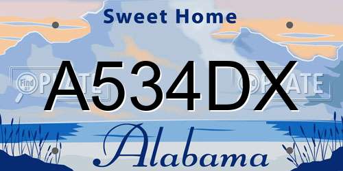 A534DX Alabama License Plate