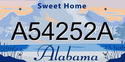 A54252A Alabama License Plate