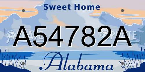 A54782A Alabama License Plate