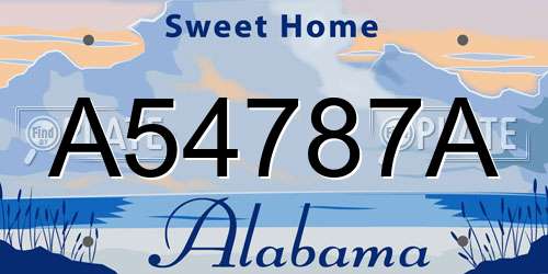 A54787A Alabama License Plate
