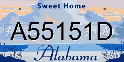A55151D Alabama License Plate