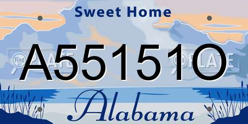 A55151O Alabama License Plate
