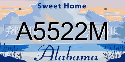 A5522M Alabama License Plate