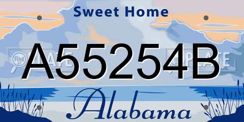 A55254B Alabama License Plate