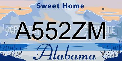 A552ZM Alabama License Plate