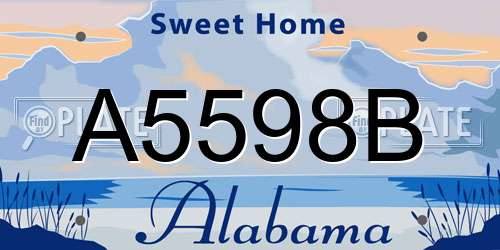 A5598B Alabama License Plate