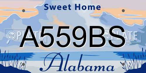 A559BS Alabama License Plate