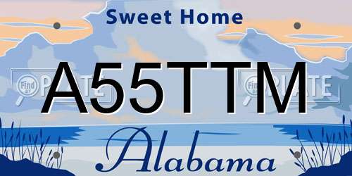 A55TTM Alabama License Plate