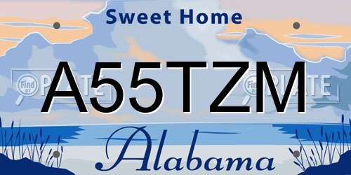 A55TZM Alabama License Plate
