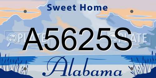 A5625S Alabama License Plate