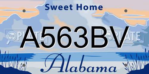A563BV Alabama License Plate