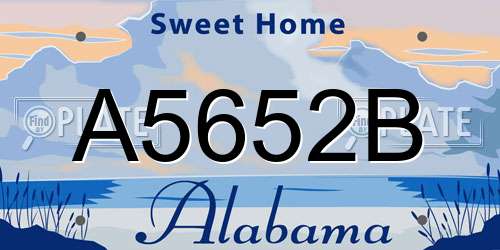 A5652B Alabama License Plate