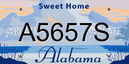 A5657S Alabama License Plate