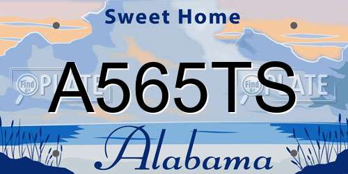 A565TS Alabama License Plate
