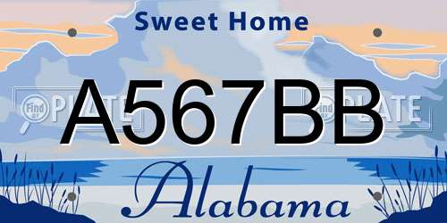 A567BB Alabama License Plate