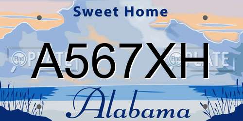 A567XH Alabama License Plate
