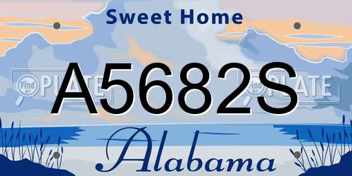A5682S Alabama License Plate