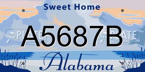 A5687B Alabama License Plate
