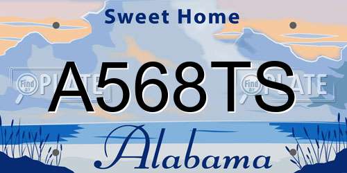 A568TS Alabama License Plate