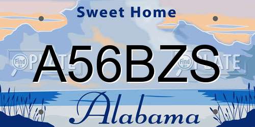 A56BZS Alabama License Plate
