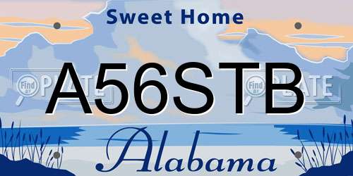 A56STB Alabama License Plate