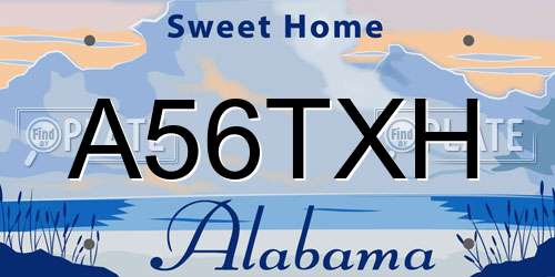 A56TXH Alabama License Plate
