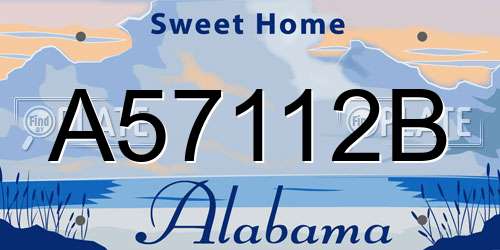 A57112B Alabama License Plate