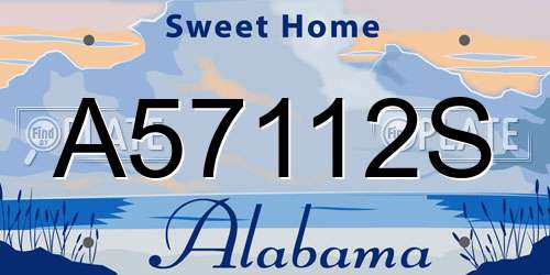 A57112S Alabama License Plate