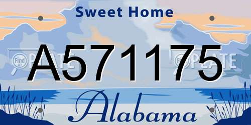 A571175 Alabama License Plate