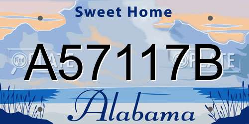 A57117B Alabama License Plate