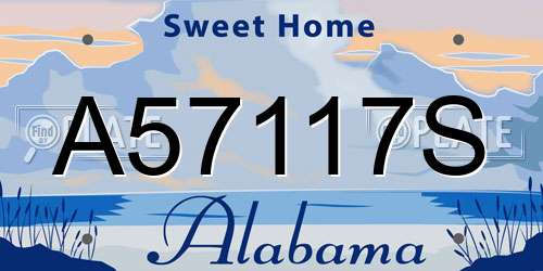 A57117S Alabama License Plate