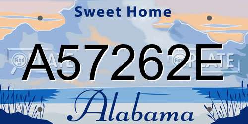 A57262E Alabama License Plate