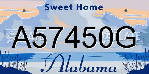 A57450G Alabama License Plate