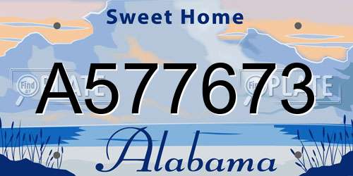 A577673 Alabama License Plate